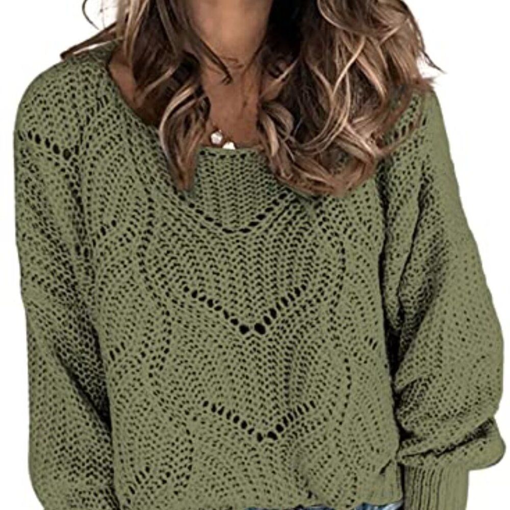 Soft Cable Knit Pullover Sweater Long Sleeve Crew… - image 2
